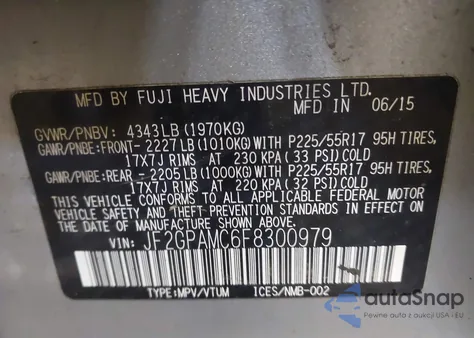 2015 Subaru Xv Crosstrek 2.0I Limited from USA, damaged, VIN JF2GPAMC6F8300979